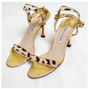 Manolo Blahnik Leopard Mesh Heels